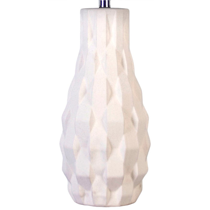 Classy Living Sculpted Elegance 1Lt Table Lamp/Set of 2, White/White