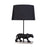 Classy Living Panther Noir Polyresin 1Lt Table Lamp/Set of 2, Black