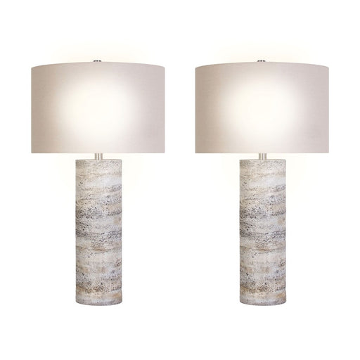 Classy Living haven Glow Polyresin 1Lt Table Lamp/Set of 2, Natural