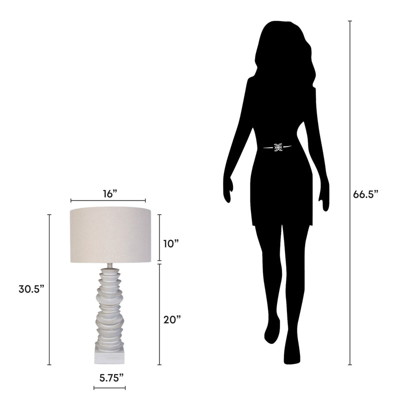 Classy Living Sculpted Drift 30"x16" Resin Table, Distessed White