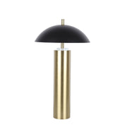 Classy Living Aurora Column 28in 2-Pack Table Lamp | Modern Soft Gold and Matte Black Metal | Bedroom & Living Room | Touch USB 630 | Model ECL1293C