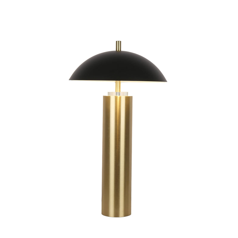 Classy Living Aurora Column 28in 2-Pack Table Lamp | Modern Soft Gold and Matte Black Metal | Bedroom & Living Room | Touch USB 630 | Model ECL1293C