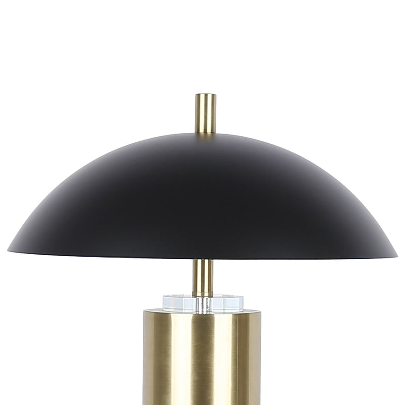 Classy Living Aurora Column 28in 2-Pack Table Lamp | Modern Soft Gold and Matte Black Metal | Bedroom & Living Room | Touch USB 630 | Model ECL1293C