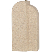 Classy Living Sculpted Sandstone 27in Ceramic Table Lamp Set of 2 | Modern Natural Rock Ceramic with Off White Linen Drum Shade | Model ECL1400B