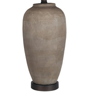 Classy Living Earthen Elegance 28in Ceramic Table Lamp Set of 2 | Rustic Earthen and Oil Bronze with Taupe Linen Shade | Bedroom | Model ECL1896B