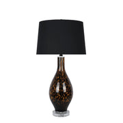 Classy Living Crystal Shell 28in Faux Shell Table Lamp Set of 2 | Coastal White Shell and Soft Gold with White Linen Shade | Bedroom | Model ECL2902B