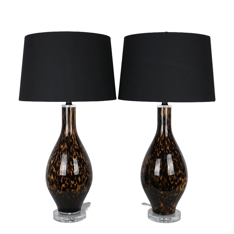 Classy Living Crystal Shell 28in Faux Shell Table Lamp Set of 2 | Coastal White Shell and Soft Gold with White Linen Shade | Bedroom | Model ECL2902B