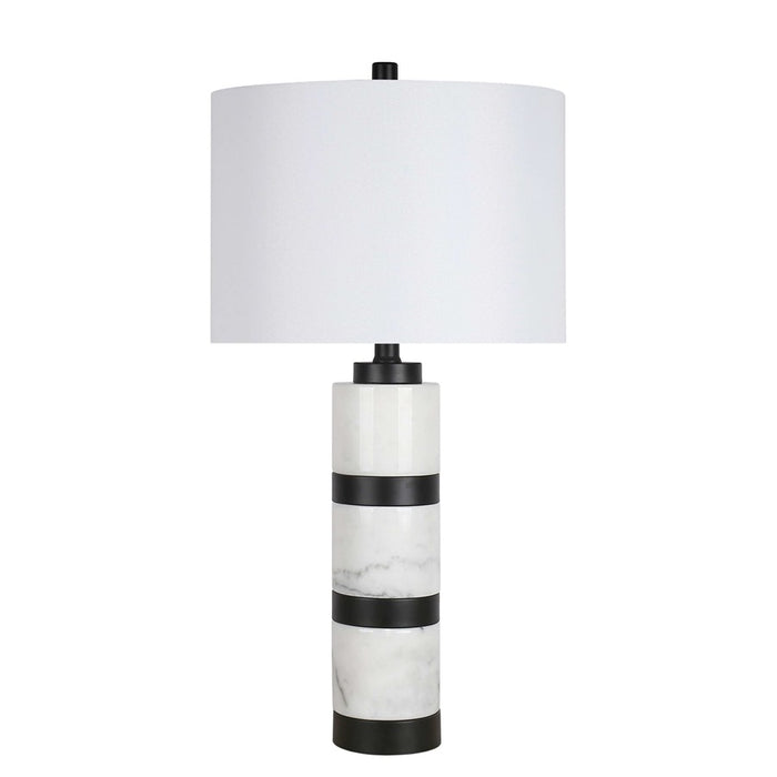 Classy Living Marble Harmony 1Lt Table Lamp, White/White