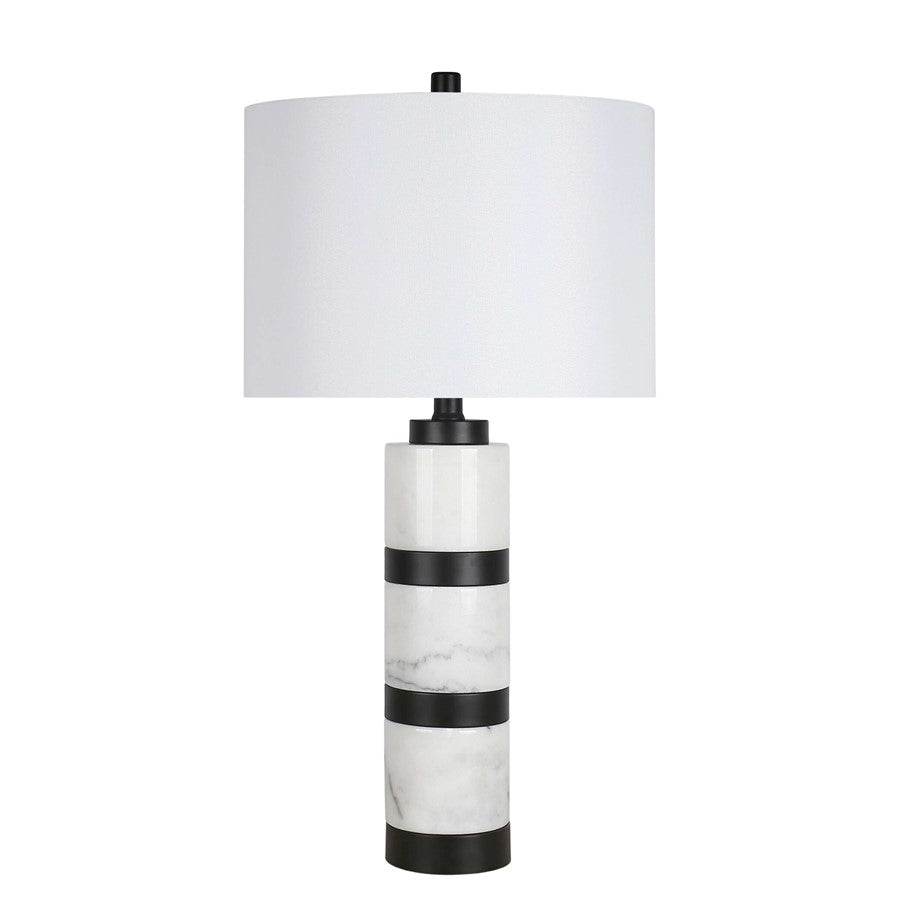 Classy Living Marble Harmony 1Lt Table Lamp, White/White