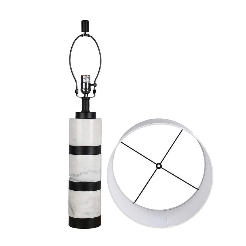 Classy Living Marble Harmony 1Lt Table Lamp, White/White