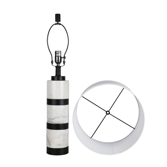 Classy Living Marble Harmony 1Lt Table Lamp, White/White
