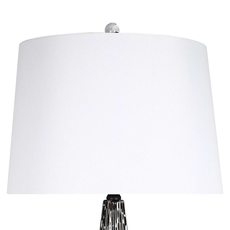 Classy Living Eclipse Radiance 32in Table Lamp Set of 2 | Modern Black Art Glass and Crystal | Living Room & Bedroom | Model ECL3284