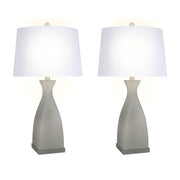 Classy Living Sage Elegance 27in Table Lamp Set of 2 | Contemporary Frosted Sage Green Art Glass with Crystal | Bedside & Console | Model ECL3288