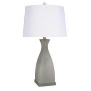 Classy Living Sage Elegance 27in Table Lamp Set of 2 | Contemporary Frosted Sage Green Art Glass with Crystal | Bedside & Console | Model ECL3288