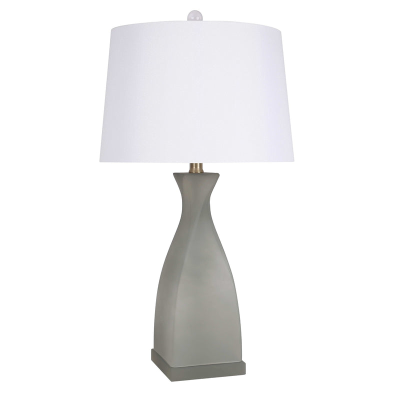 Classy Living Sage Elegance 27in Table Lamp Set of 2 | Contemporary Frosted Sage Green Art Glass with Crystal | Bedside & Console | Model ECL3288