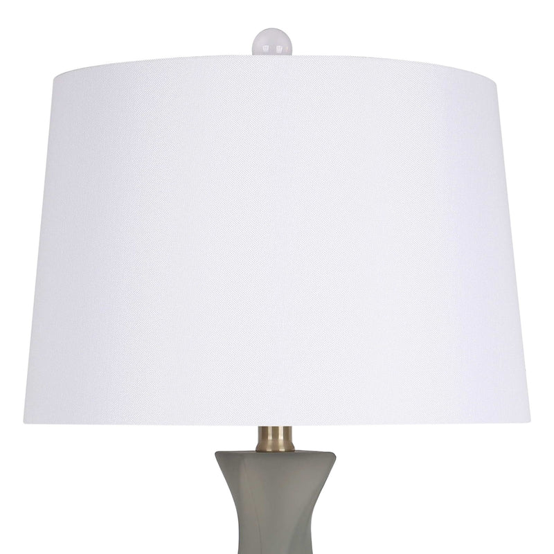 Classy Living Sage Elegance 27in Table Lamp Set of 2 | Contemporary Frosted Sage Green Art Glass with Crystal | Bedside & Console | Model ECL3288