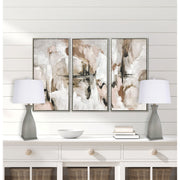 Classy Living Sage Elegance 27in Table Lamp Set of 2 | Contemporary Frosted Sage Green Art Glass with Crystal | Bedside & Console | Model ECL3288