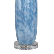 Classy Living Azure Drift 30in Table Lamp Set of 2 | Transitional Blue and White Art Glass with Clear Crystal | Living Room & Bedroom | Model ECL3290