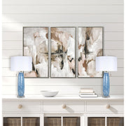 Classy Living Azure Drift 30in Table Lamp Set of 2 | Transitional Blue and White Art Glass with Clear Crystal | Living Room & Bedroom | Model ECL3290