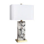 Classy Living Alabaster Mosaic 26in Table Lamp Set of 2 | Modern Natural Alabaster with Soft Gold Metal | Living Room Console | Model ECL3292