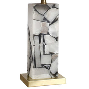 Classy Living Alabaster Mosaic 26in Table Lamp Set of 2 | Modern Natural Alabaster with Soft Gold Metal | Living Room Console | Model ECL3292