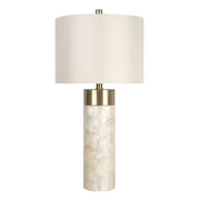 Classy Living Luminous Shell 28in Table Lamp Set of 2 | Coastal Natural Shell and Soft Gold Metal | Bedroom Nightstand & Console | Model ECL3296
