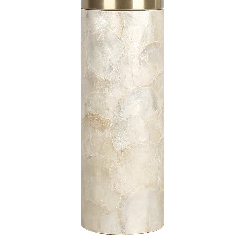 Classy Living Luminous Shell 28in Table Lamp Set of 2 | Coastal Natural Shell and Soft Gold Metal | Bedroom Nightstand & Console | Model ECL3296