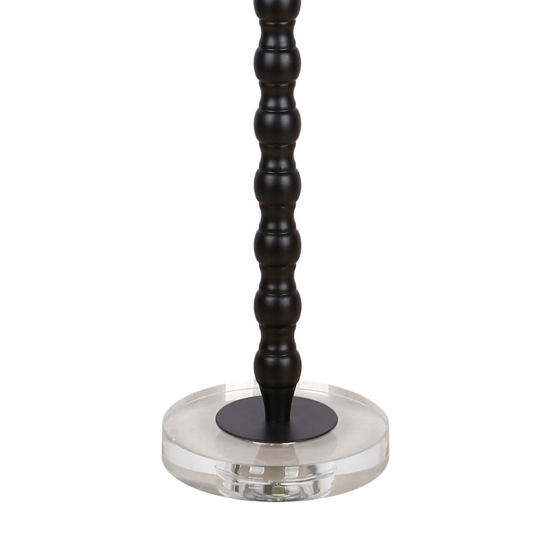 Classy Living Obsidian Elegance 32in Table Lamp Set of 2 | Modern Black Metal and Clear Crystal | Console Table & Dining Buffet | Model ECL3300