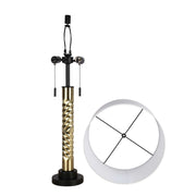 Classy Living Twist Elegance 31in Table Lamp Set of 2 | Modern Soft Black and Soft Gold Metal | Bedroom & Living Room | Model ECL3304