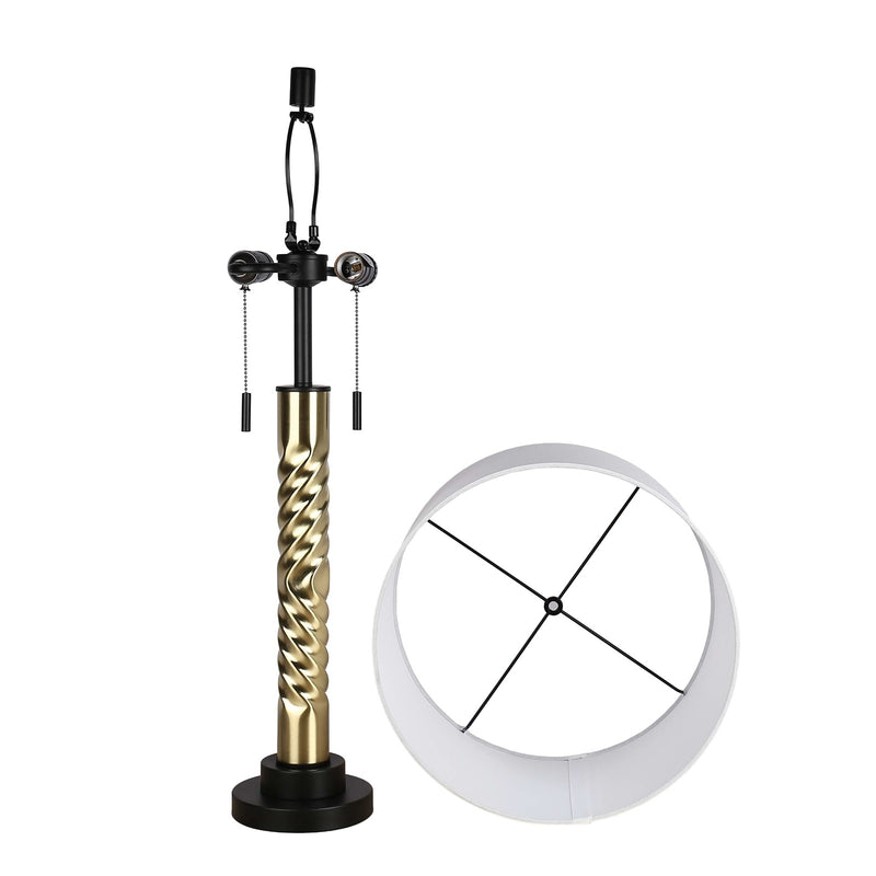 Classy Living Twist Elegance 31in Table Lamp Set of 2 | Modern Soft Black and Soft Gold Metal | Bedroom & Living Room | Model ECL3304