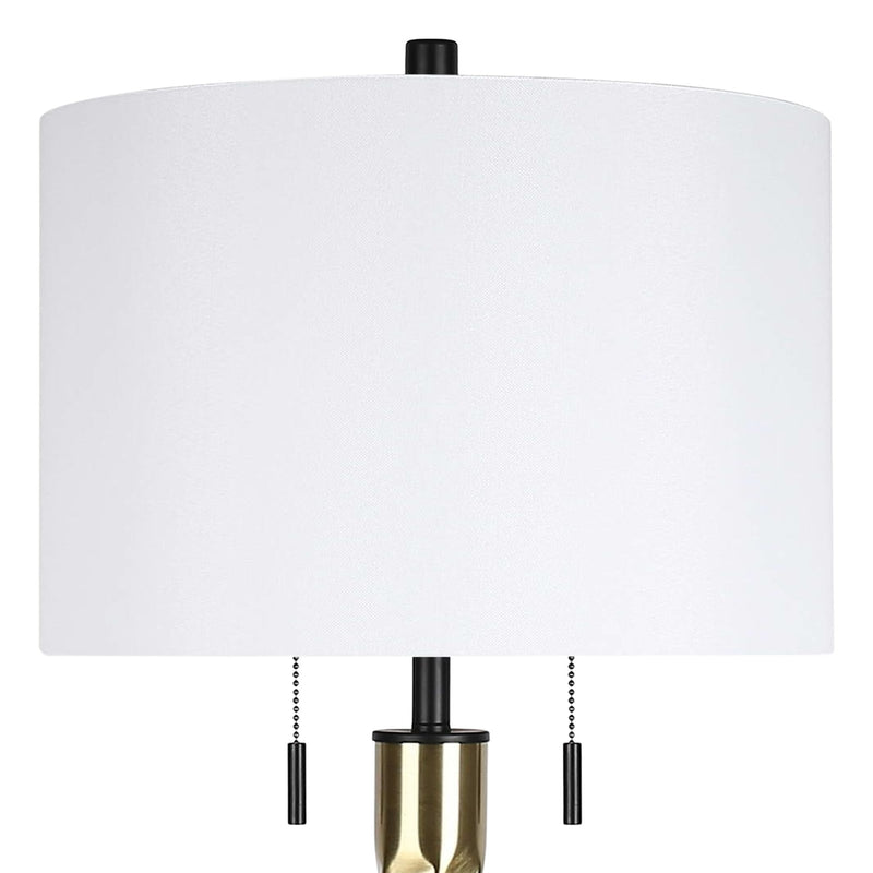 Classy Living Twist Elegance 31in Table Lamp Set of 2 | Modern Soft Black and Soft Gold Metal | Bedroom & Living Room | Model ECL3304