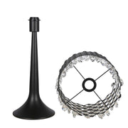Classy Living Crystal Lattice Radiance 24in Table Lamp Set of 2 | Contemporary Black Metal and Clear Crystal | Bedroom & Living Room | Model ECL3306