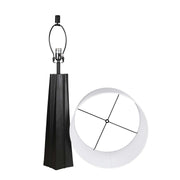 Classy Living Obsidian Glow 31in 1-Light Table Lamp Set of 2 | Modern Matte Black and White Linen | Bedroom & Living Room | Model ECL3310