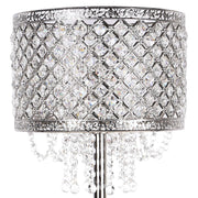 Classy Living Crystal Elegance 28in 1-Light Table Lamp Set of 2 | Glam Polished Nickel and Clear Crystal | Bedroom & Living Room | Model ECL3312