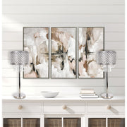 Classy Living Crystal Elegance 28in 1-Light Table Lamp Set of 2 | Glam Polished Nickel and Clear Crystal | Bedroom & Living Room | Model ECL3312