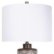 Classy Living Geometric Harmony 28in 1-Light Table Lamp Set of 2 | Modern Brown and White Ceramic | Bedroom & Living Room | Model ECL3316