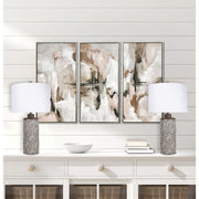 Classy Living Geometric Harmony 28in 1-Light Table Lamp Set of 2 | Modern Brown and White Ceramic | Bedroom & Living Room | Model ECL3316
