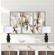 Classy Living Elegance Radiance 30in Ceramic Table Lamp Set of 2 | Modern Black and Soft Gold with White Linen Drum Shade | Bedroom | Model ECL3318