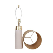 Classy Living Luxe Radiance 29in Ceramic Table Lamp Set of 2 | Modern White and Gold Leafing with Gold PVC Drum Shade | Bedroom | Model ECL3320