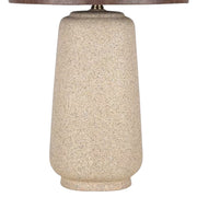 Classy Living Rustic Harmony 28in Ceramic Table Lamp Set of 2 | Modern Natural Rock with Brown Faux Leather Drum Shade | Bedroom | Model ECL3324