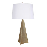 Classy Living Golden Apex 16in Ceramic Table Lamp Set of 2 | Modern Electroplated Gold Ceramic and White Linen Shade | Bedroom | Model ECL3328