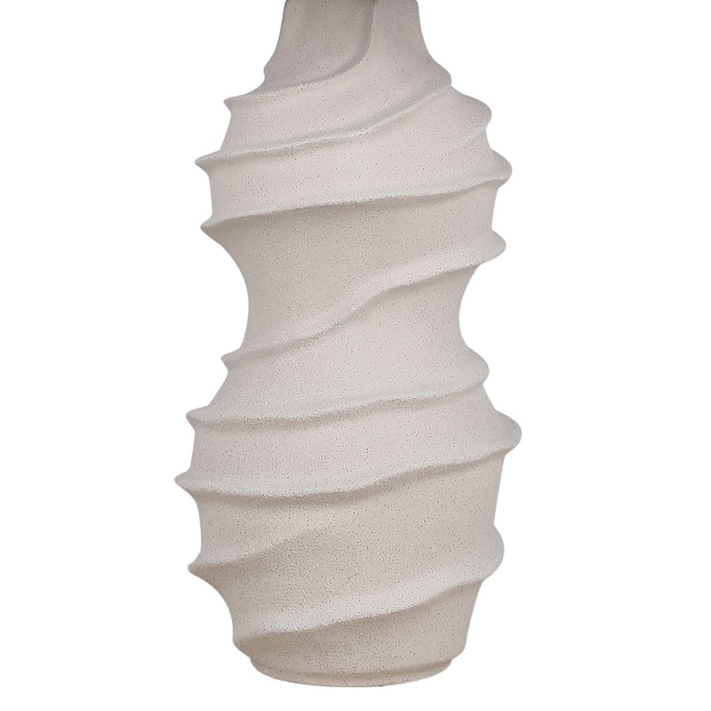 Classy Living Serenity Waves Ceramic 1Lt Table Lamp, Off White/White
