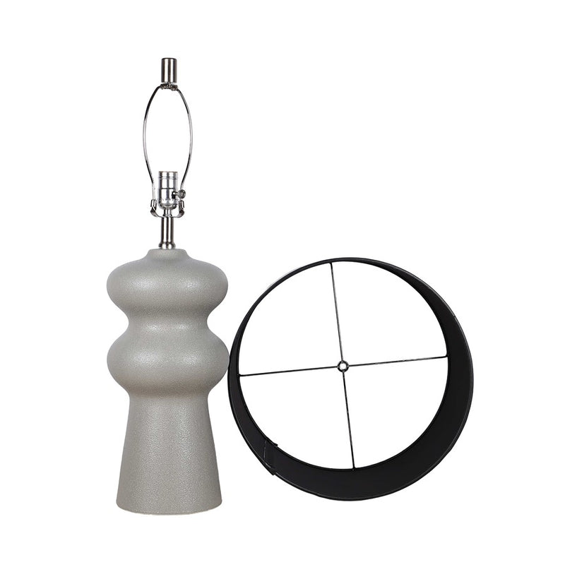 Classy Living Echo Essence Ceramic 1Lt Table Lamp, Grey/Black