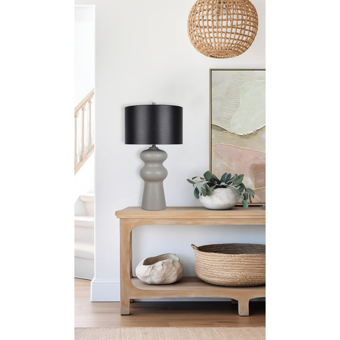 Classy Living Echo Essence Ceramic 1Lt Table Lamp, Grey/Black