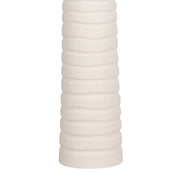 Classy Living Calming Flow 16in Ceramic Table Lamp Set of 2 | Modern Textured White Ceramic and Off White Linen Shade | Bedroom | Model ECL3336