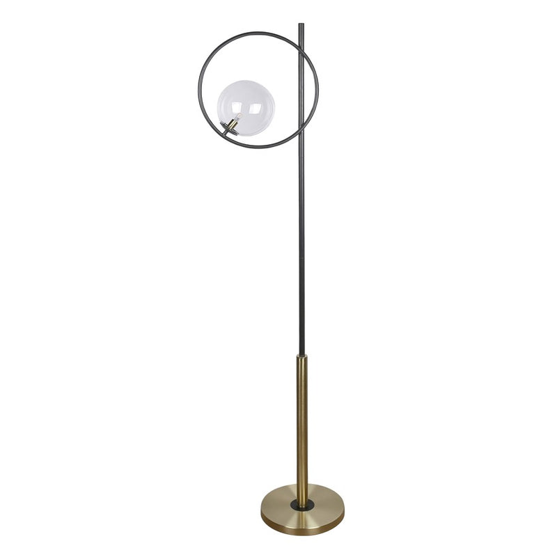 Classy Living Glass Orbs 1Lt Floor Lamp, Black/Clear