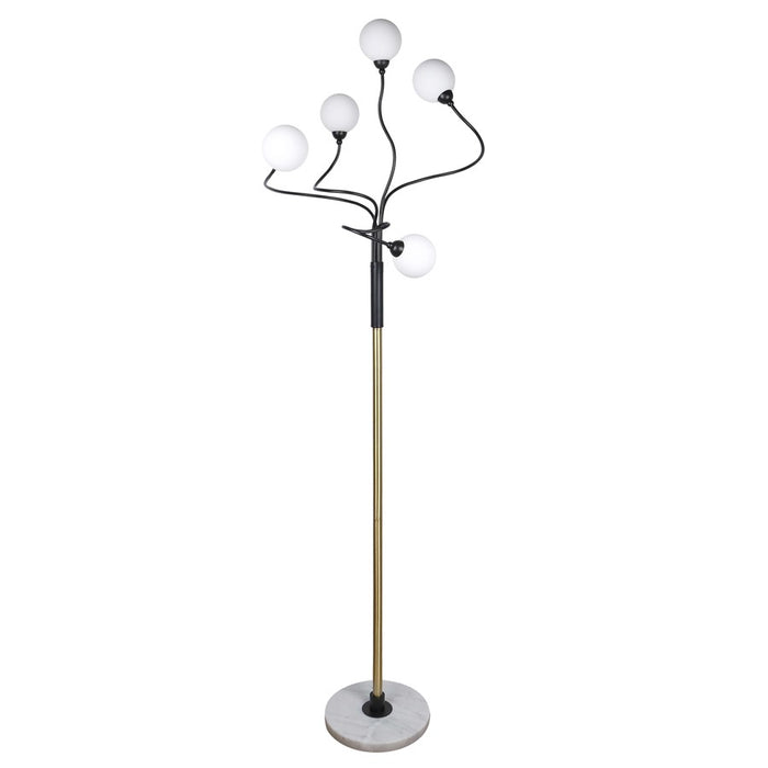 Classy Living Celestial Branch 5Lt Floor Lamp, Gold, Black/Frosted White