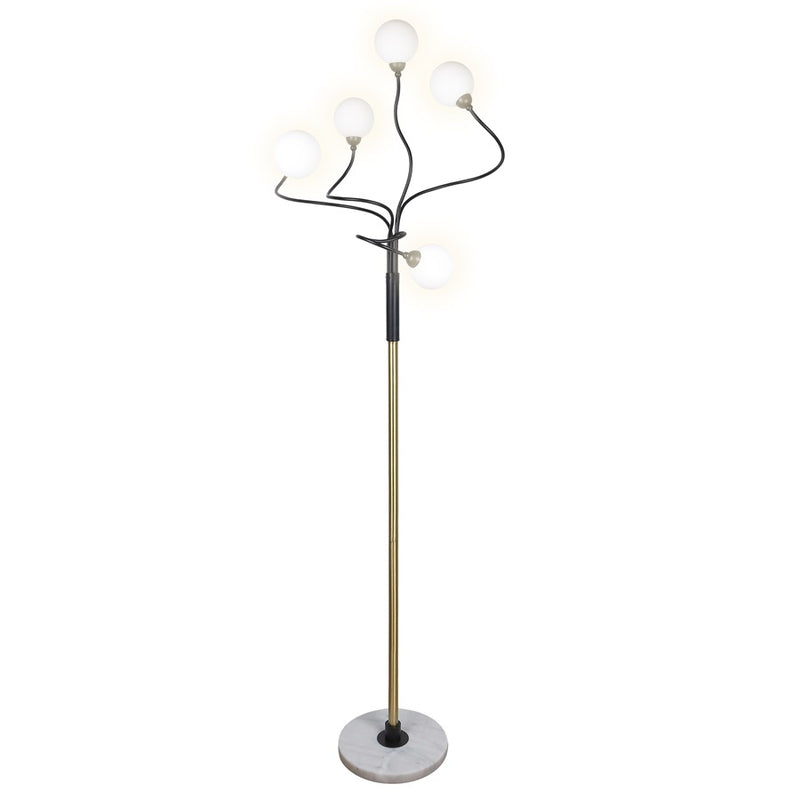 Classy Living Celestial Branch 5Lt Floor Lamp, Gold, Black/Frosted White