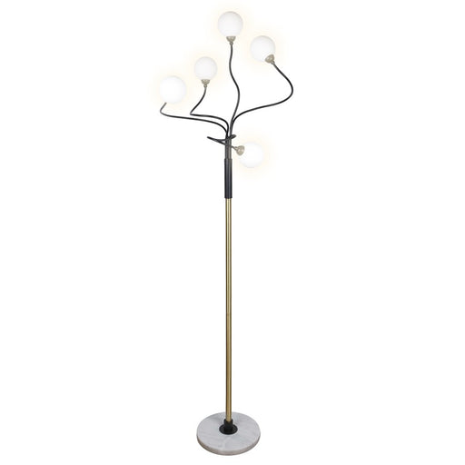 Classy Living Celestial Branch 5Lt Floor Lamp, Gold, Black/Frosted White