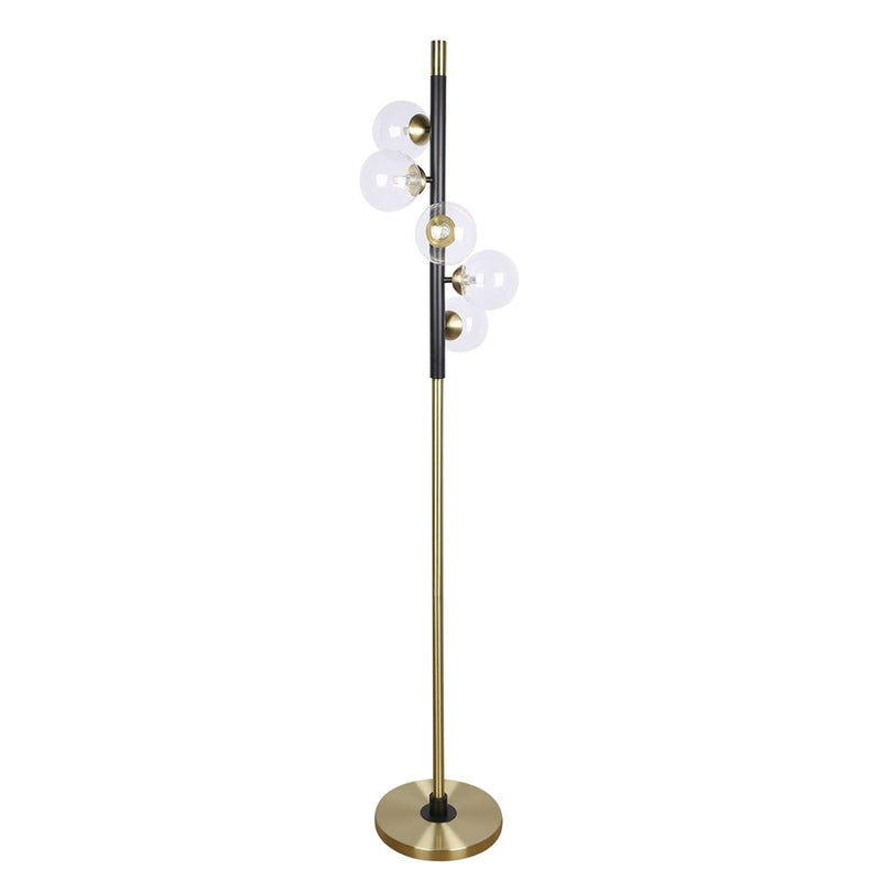 Classy Living Luminous Orbit 5Lt Floor Lamp, Soft Gold/Clear